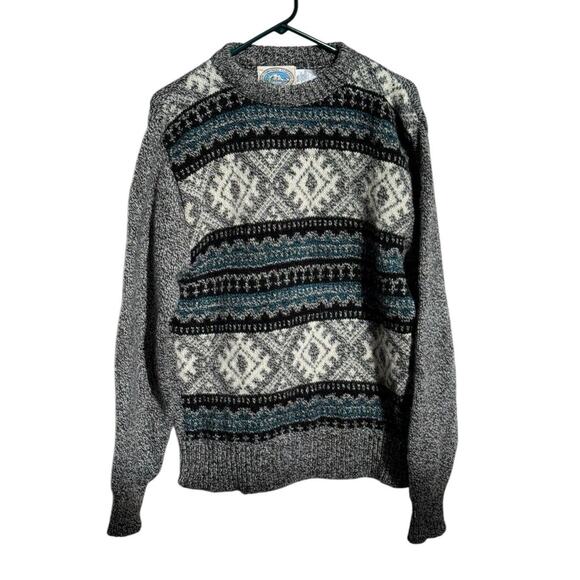 Environmental Clothing Mens Sweater Large Fair Isle Wool Grandpa Academia Cabin - Picture 1 of 10